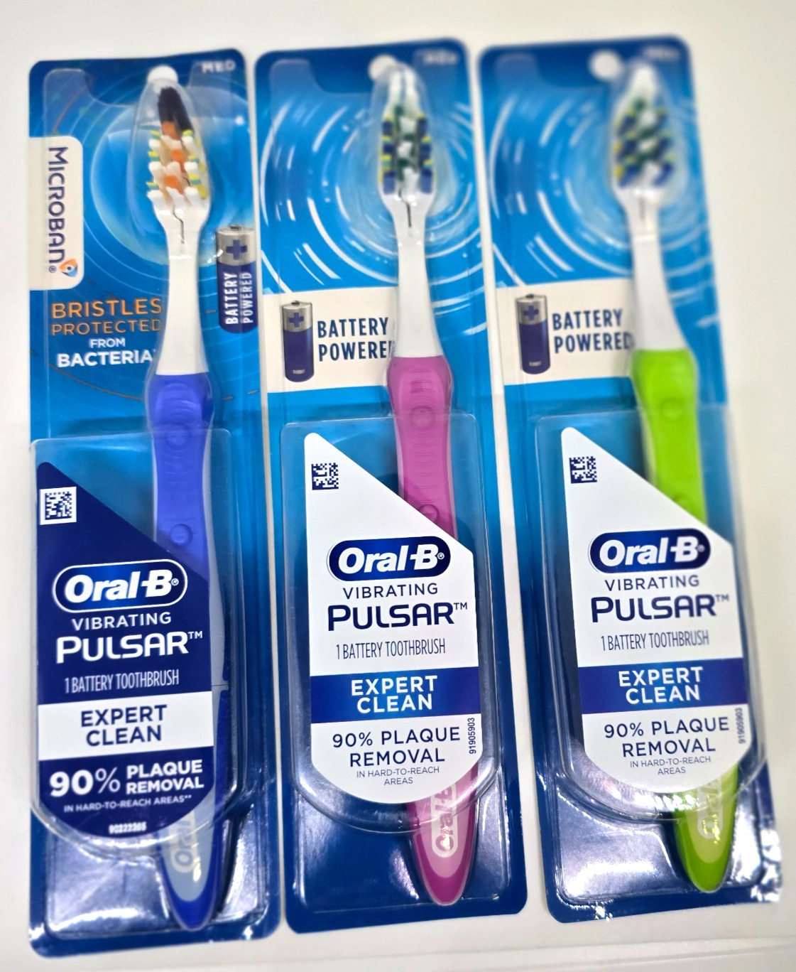 3X Oral-B  Pulsar Expert Clean  Battery Powered Toothbrush  Medium