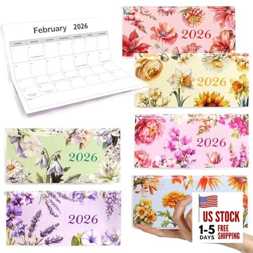  6Pcs Pocket Calendar for Purse 2026 Calendar Planner Journal Writing Notebook 