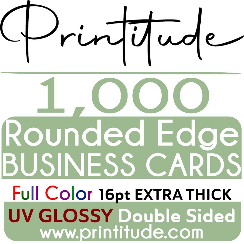 1000 ROUNDED CORNER FULL COLOR BUSINESS CARDS W/YOUR ARTWORK READY TO PRINT