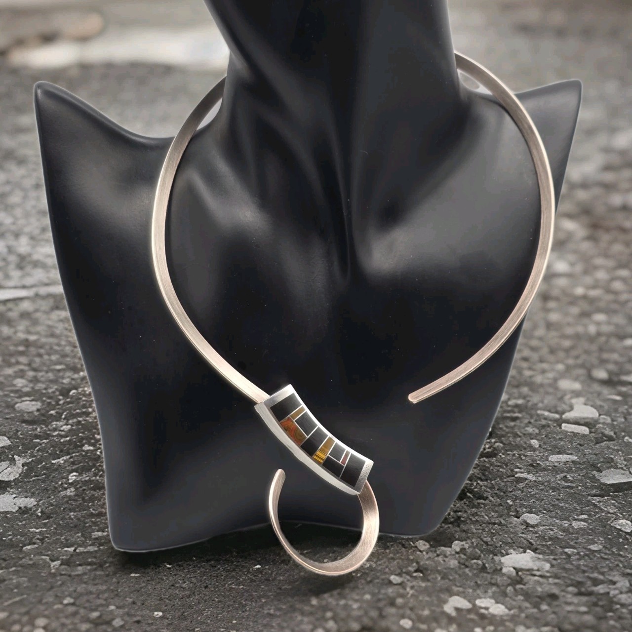 Carolyn Pollack Relios Sterling Silver Multi-Stone Inlay Slide Pendant & Torque