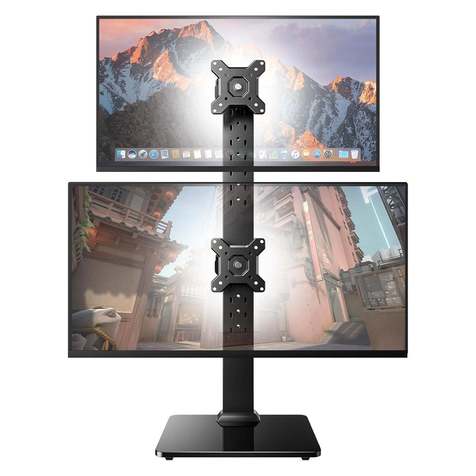 Dual Monitor Stand for 13 to 34 Inch Max Load 44 lbs Vertical Mount Freestanding