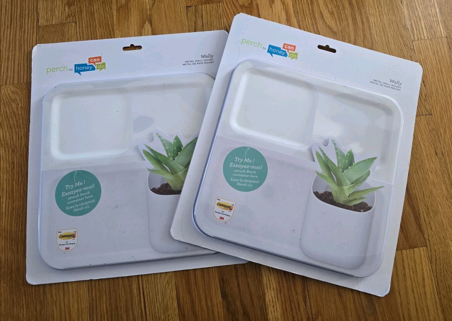 Wally Metal Wall Mount Perch Urbio Neat Spaces White Command Strips Lot of 2