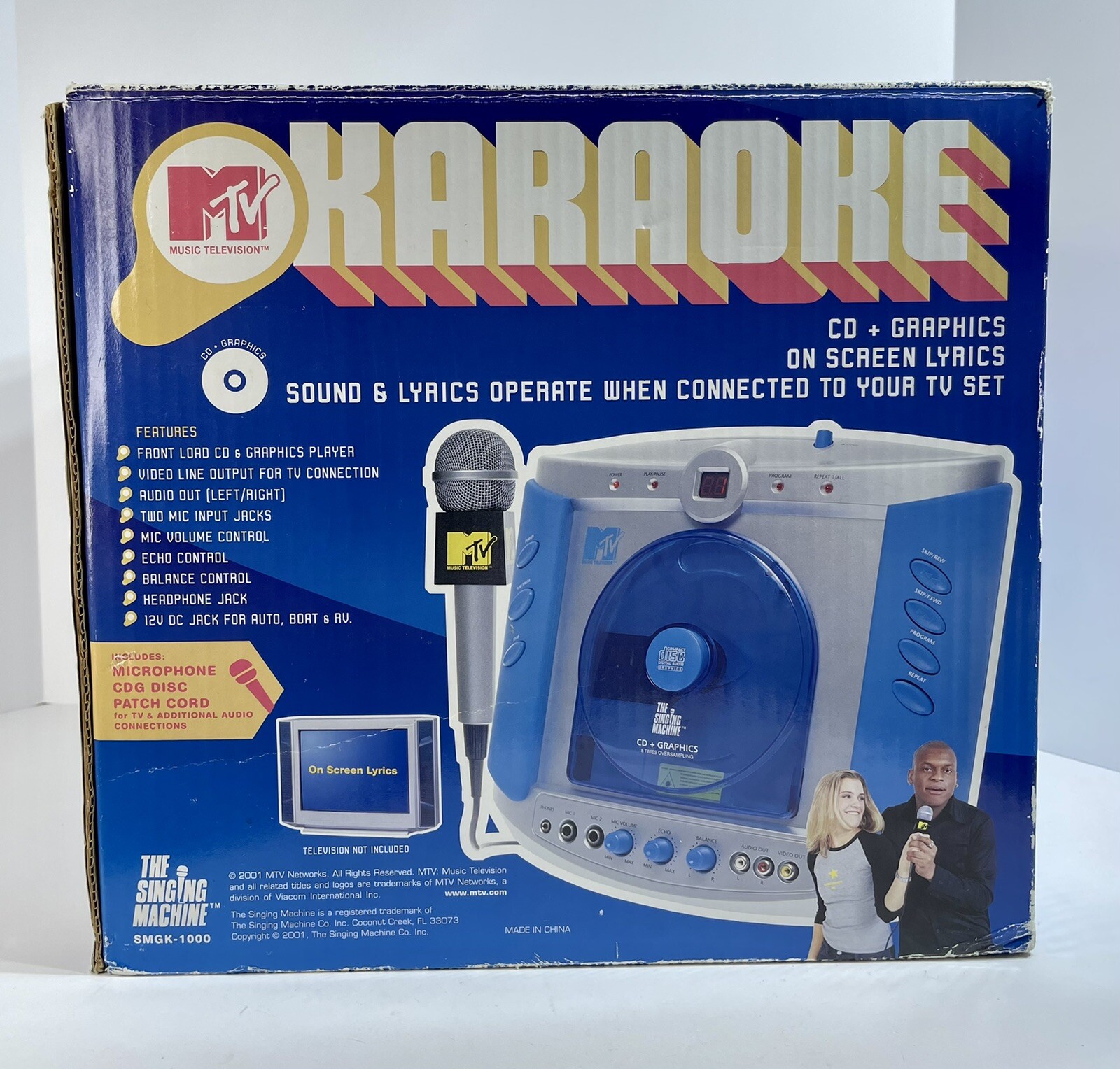 MTV Karaoke The Singing Machine SMGK-1000 Vintage With Accessories Mic, Wires…