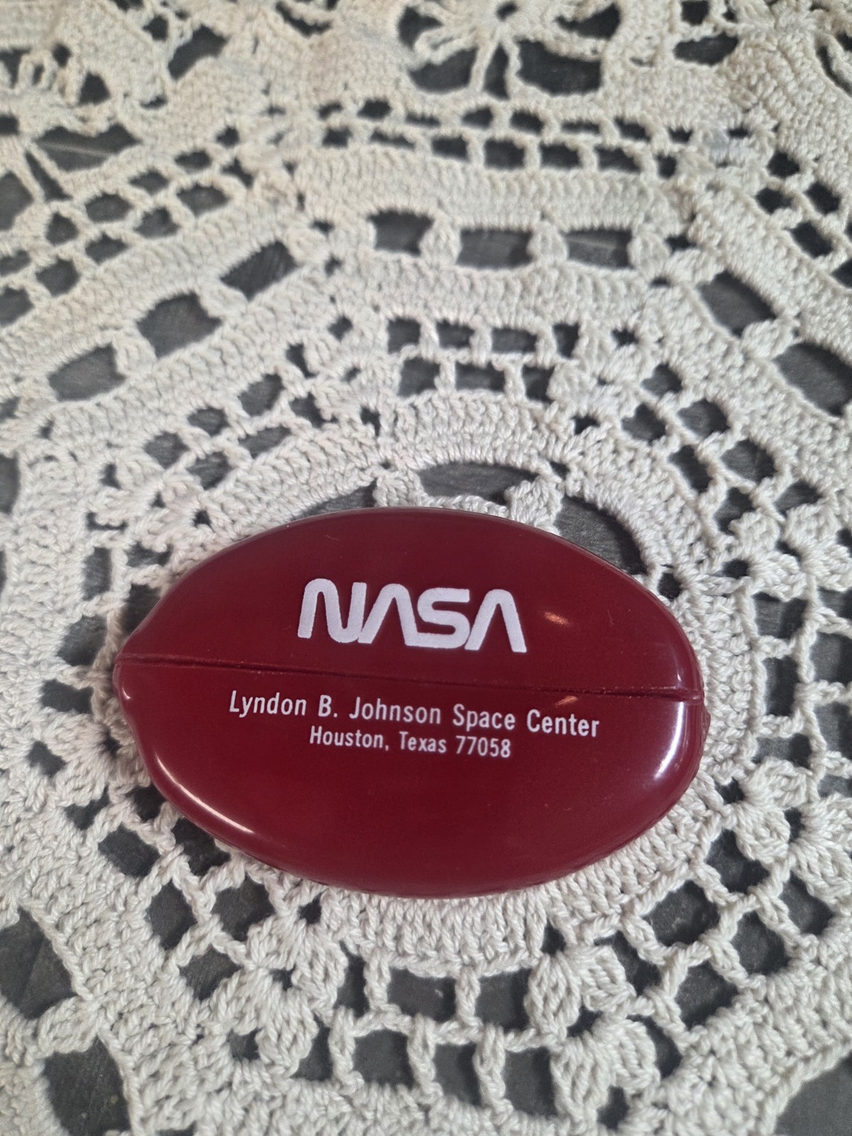 Vtg NASA Rubber Coin Pocket Holder Lyndon B Johnson Space Center