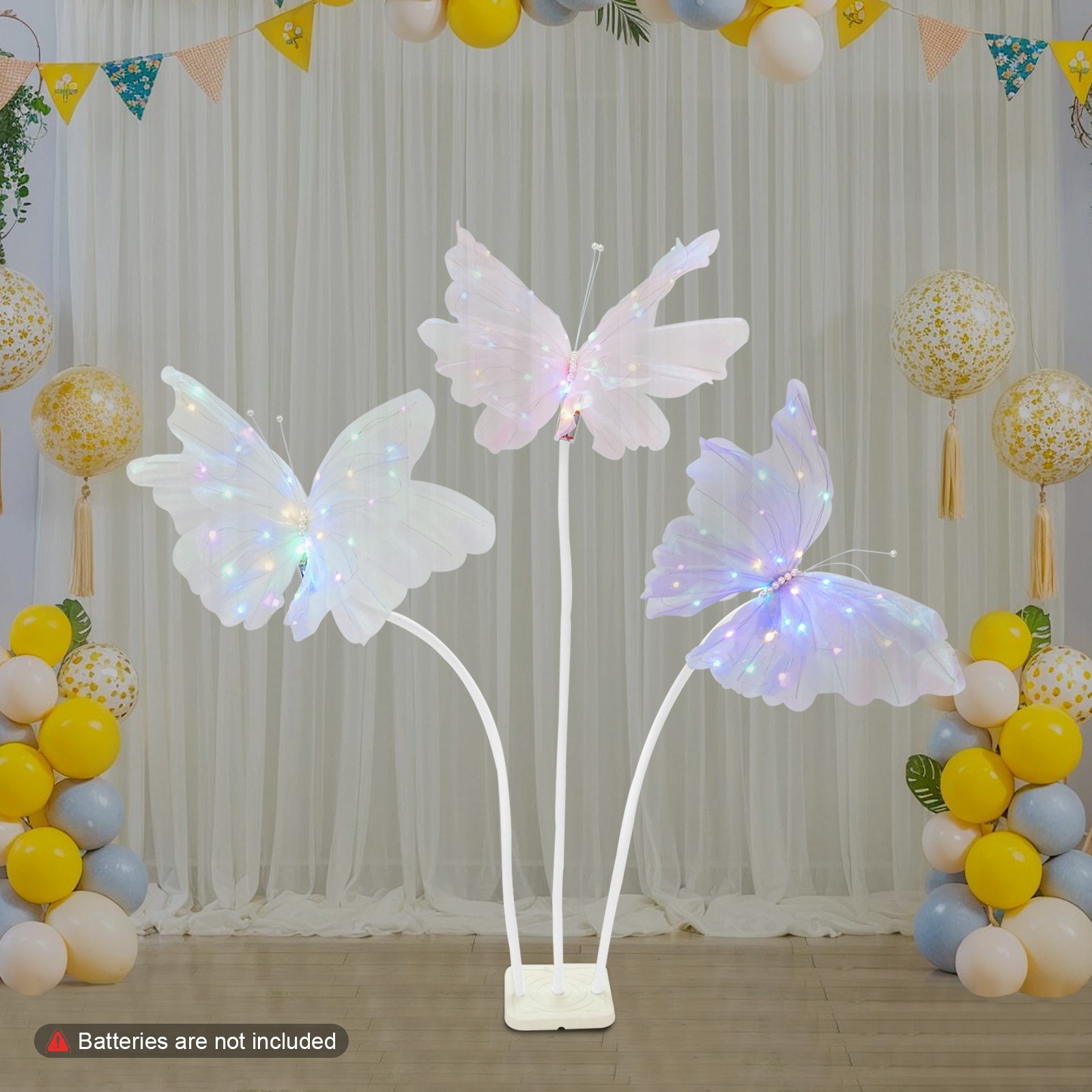 Large LED Butterfly Light with Base, Elegant Decoration for Events and Home