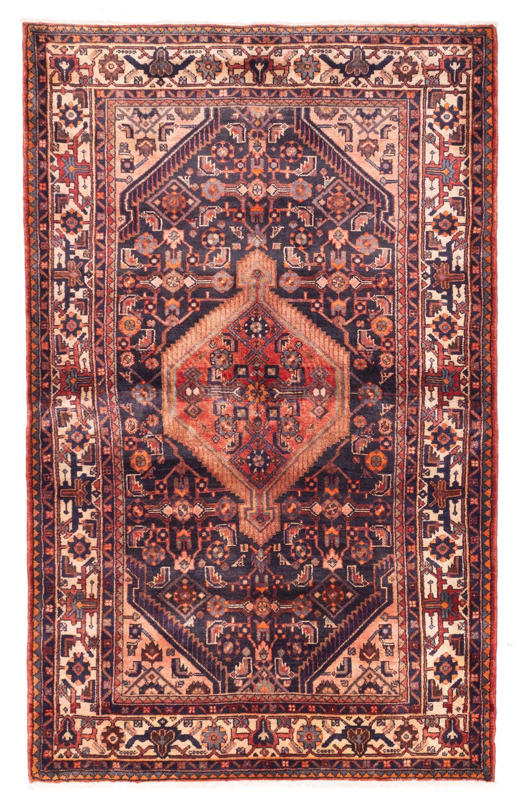 Traditional Vintage Hand-Knotted Area Rug 4'6" x 7'3" Oriental Wool Carpet