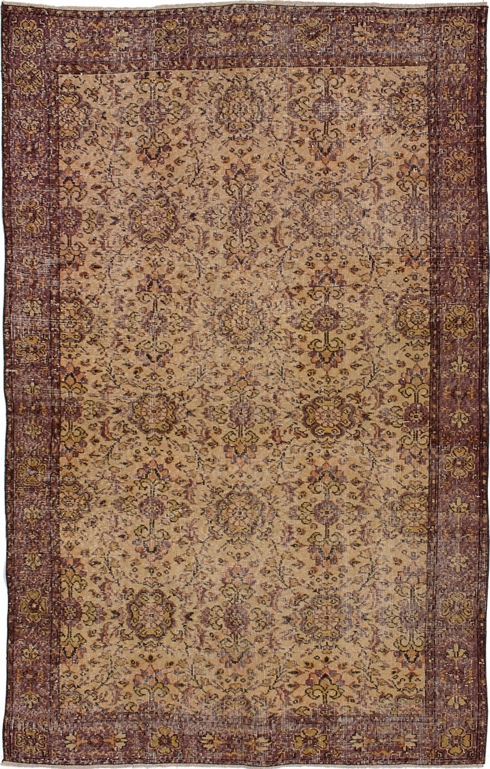 Vintage Oriental Hand-Knotted Carpet 5'3" x 8'3" Traditional Wool Area Rug