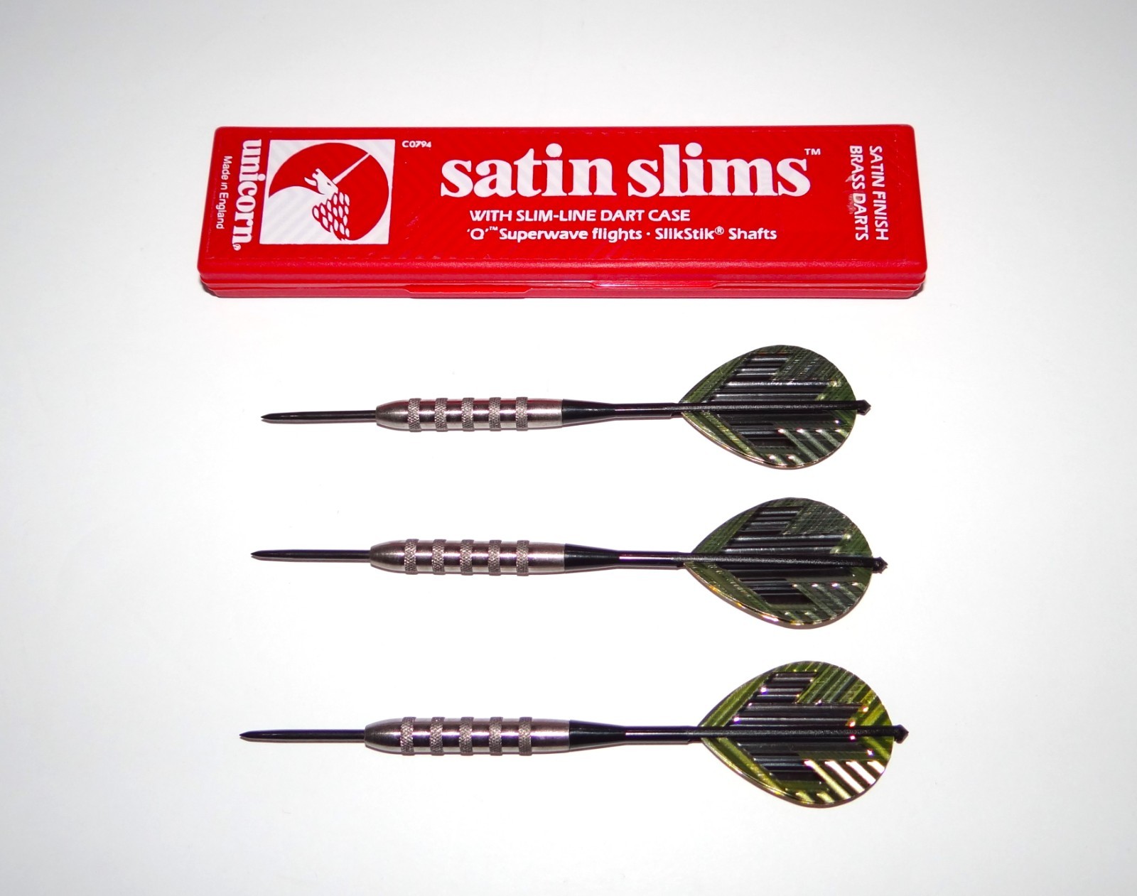 Unicorn Satin Slims Brass Steel Tip Darts Set
