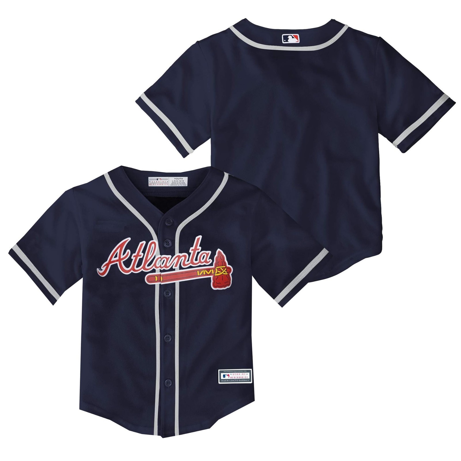 Atlanta Braves MLB Baby Infants 12-24 Months Navy Alternate Official Team Jer...