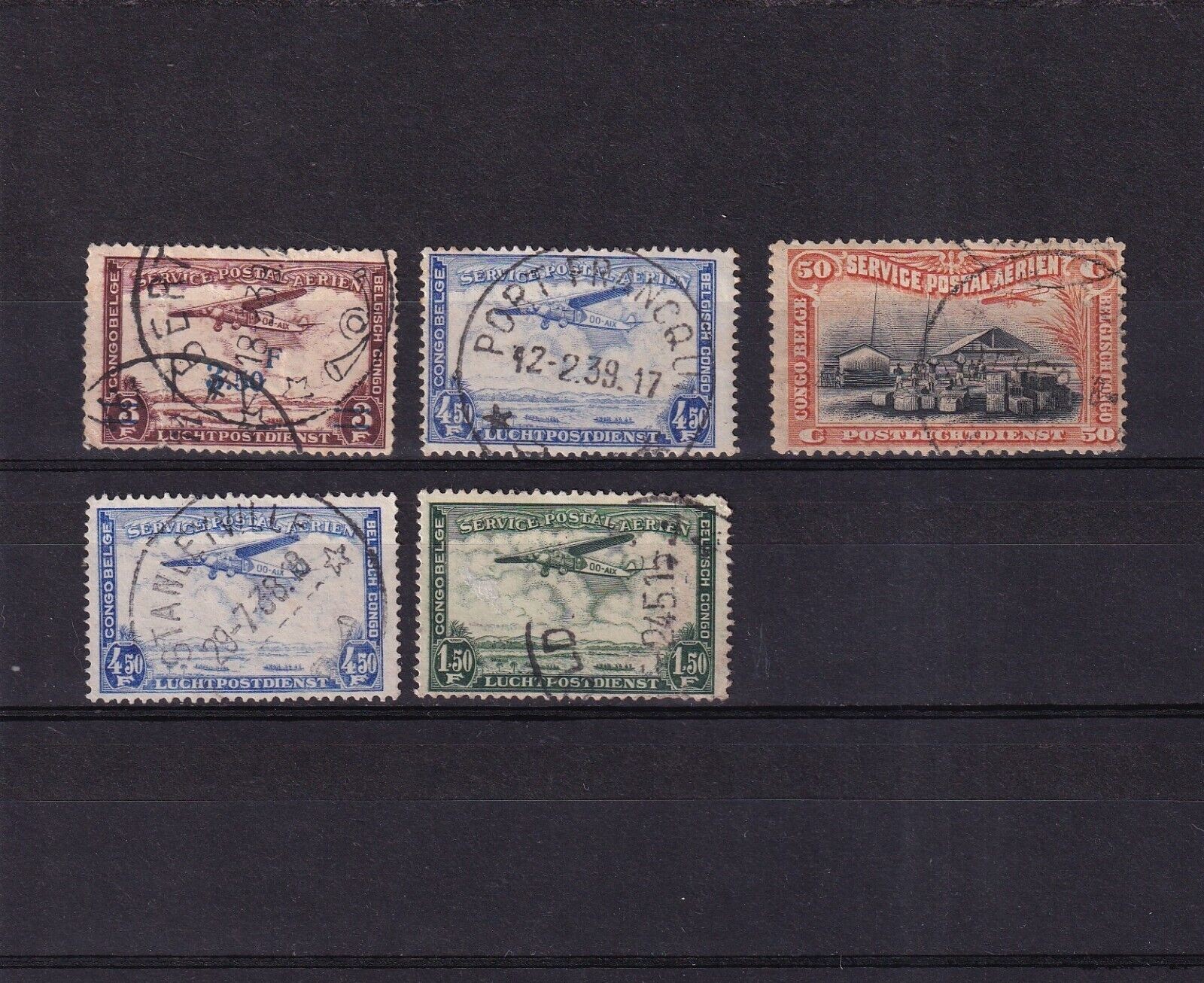SA09c Congo 1921-1934 Airmail stamps used