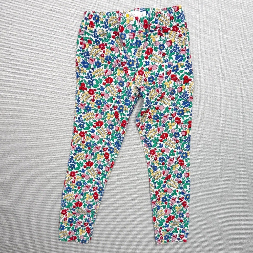 Mini Boden Bright Floral Pattern Corduroy Skinny Pants Size 6