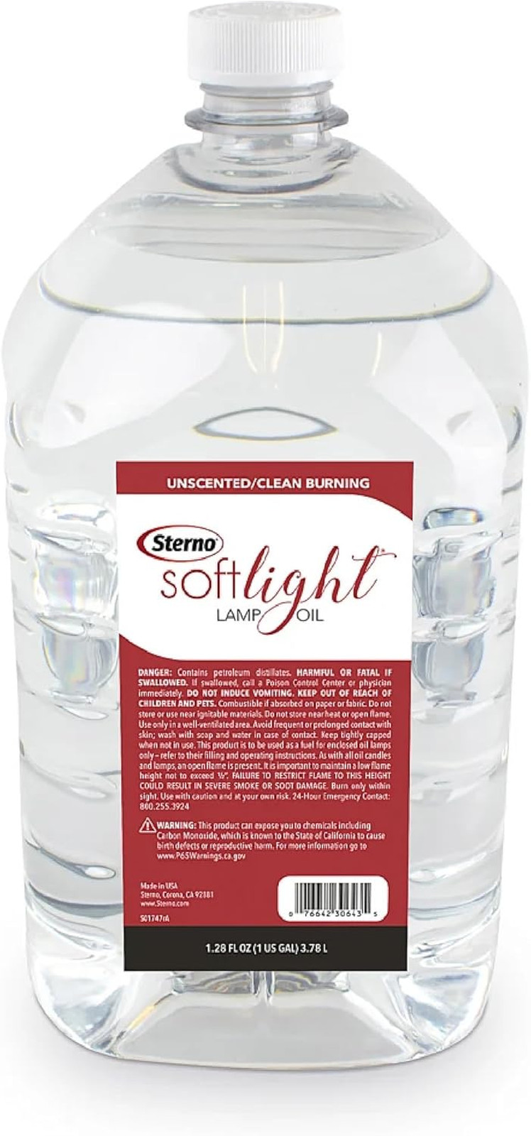 Softlight Lamp Oil Gallon - Clean Burning & Unscented Lantern or Torch Fuel for 