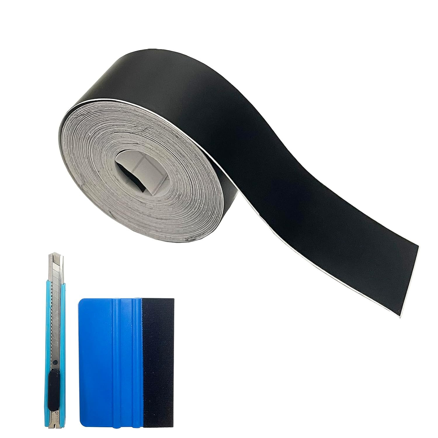 Matte Black Vinyl Tape for Black Out Chrome Delete Window Trim, Matte Black Viny