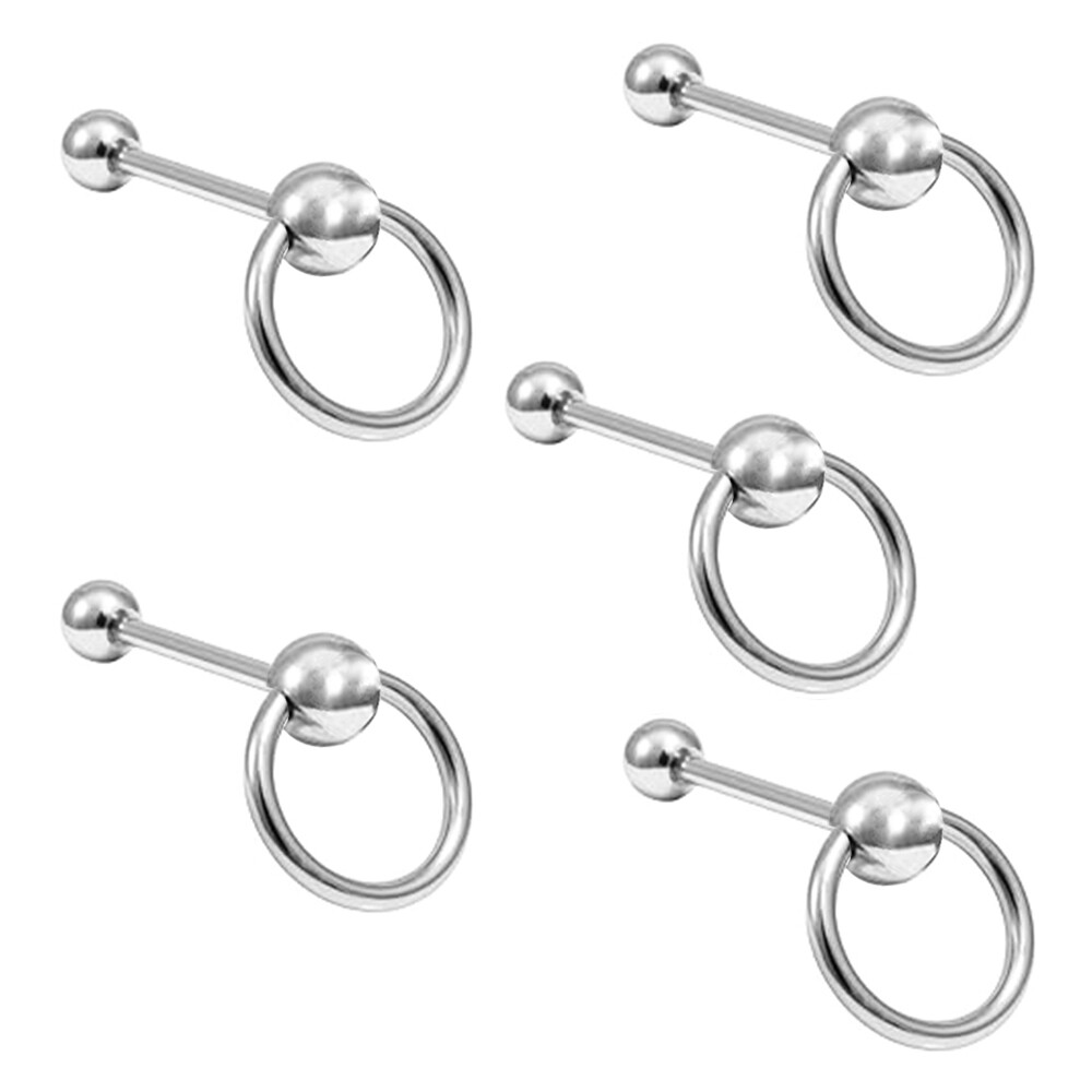 20X 14g Steel Door Knocker Tongue Ring Hoop 16/19/22mm Bar Barbell Body Piercing