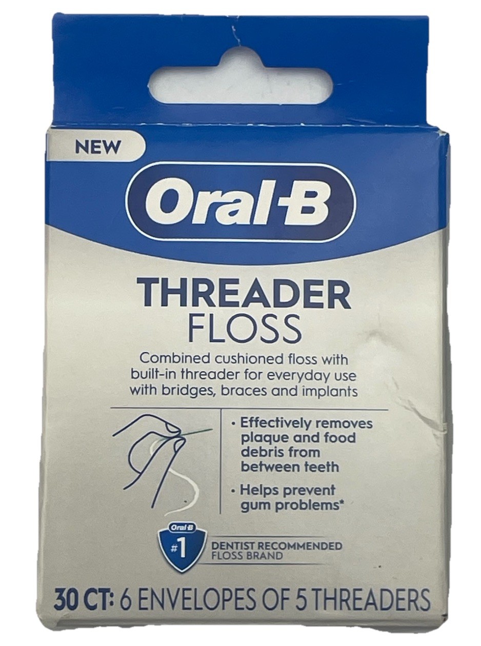 ⭐️ Oral B Threader Floss 30ct 6 Envelopes of 5 Threaders 2024 - NEW IN BOX ⭐️