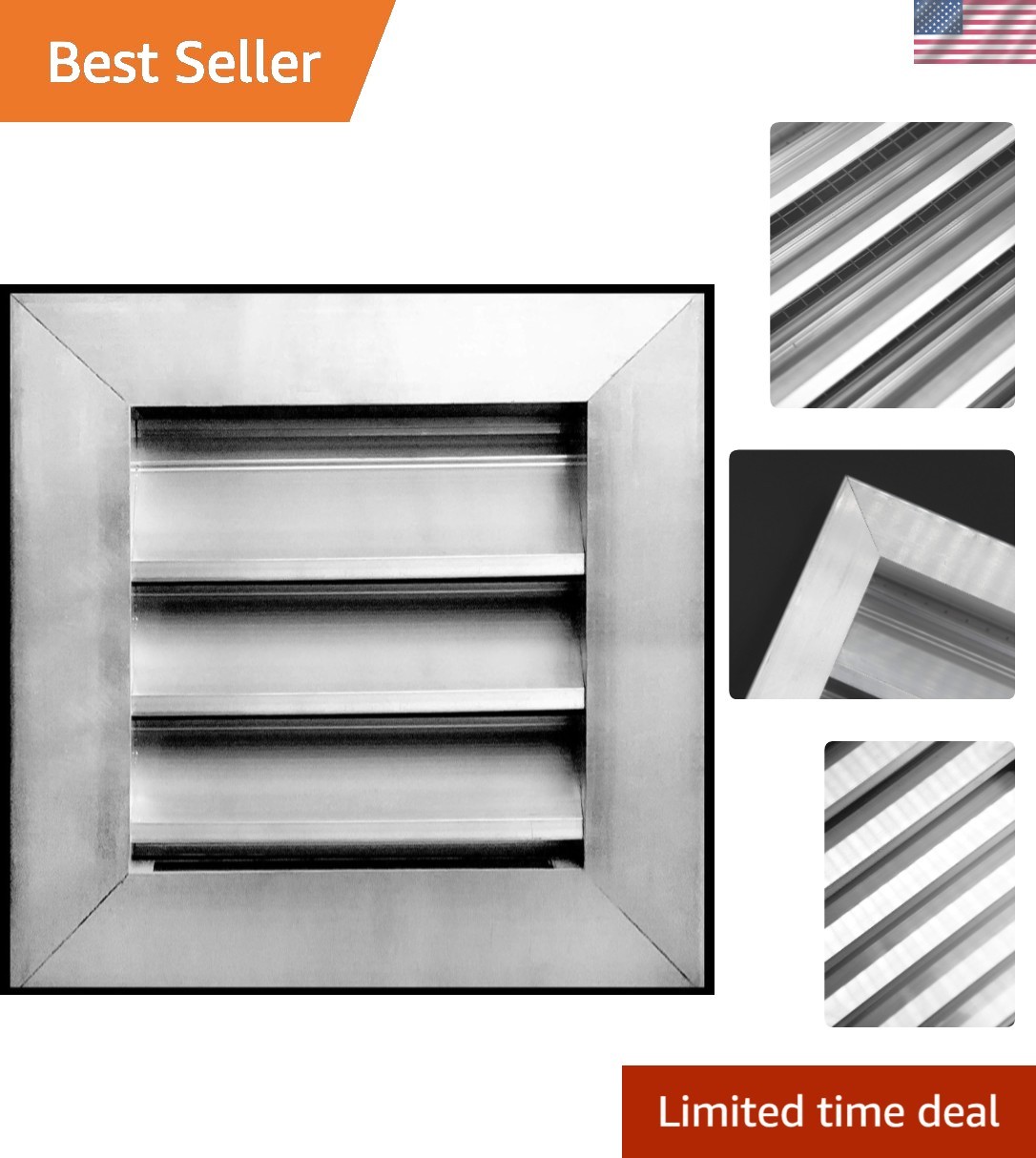 8"W x 8"H Aluminum Exterior Gable Louver Vent for Walls & Crawlspace - Weathe...
