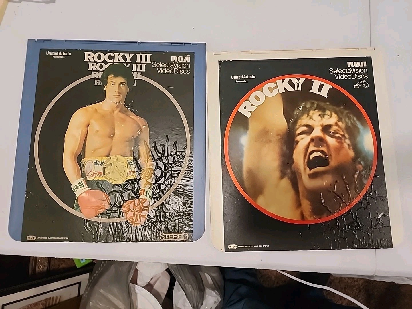 Rocky 2, 3 & RCA Videodisc Sylvester Stallone 2 disc Lot. S27