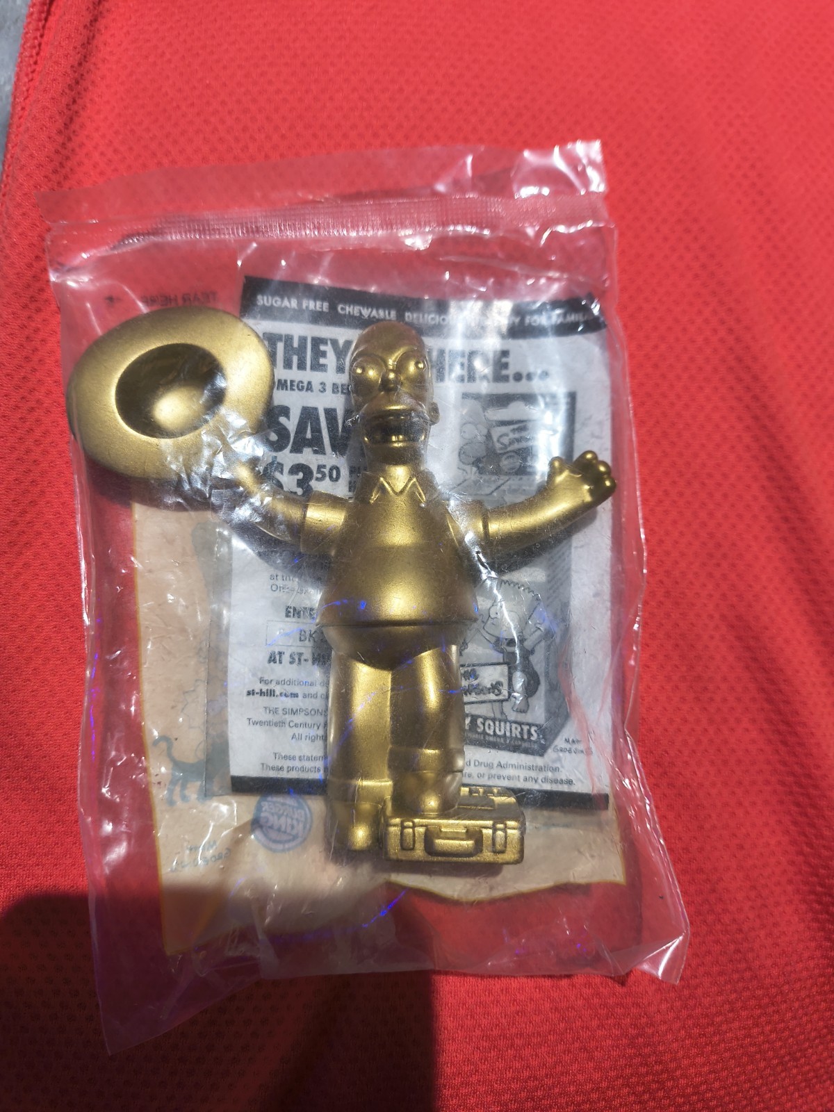 Burger King The Simpsons Movie Gold Homer Simpson Figure Toy 2007