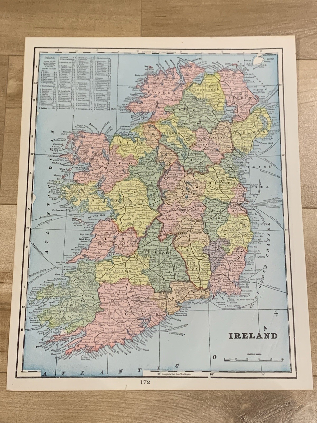 Ireland / Scotland 1898, Double Sided Map From World Atlas, original