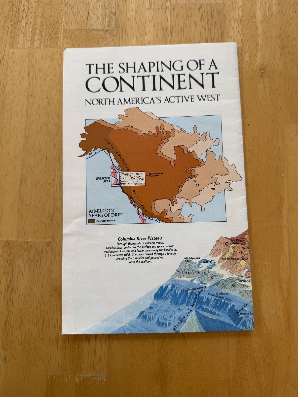 Vintage 1985 National Geographic Earth's Dynamic Crust World Map Poster Folded