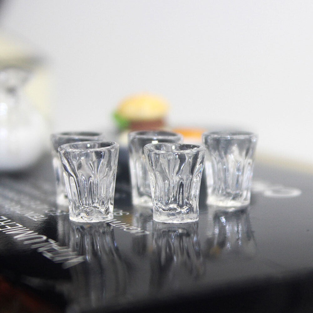 10Pcs Drink Glass Wine Cups 1:12 Scale Dollhouse Miniatures Banquet Accessories