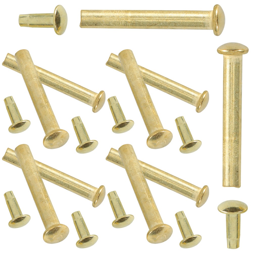  10 Sets Folding Fan Shaft Rivets and Nuts Repair Kit, 21mm/1 inch Length
