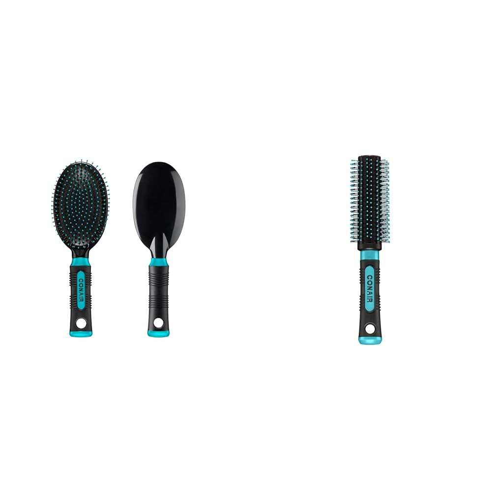 Salon Results Hairbrush and round Brush for Detangling, Blow Drying, Styling - f