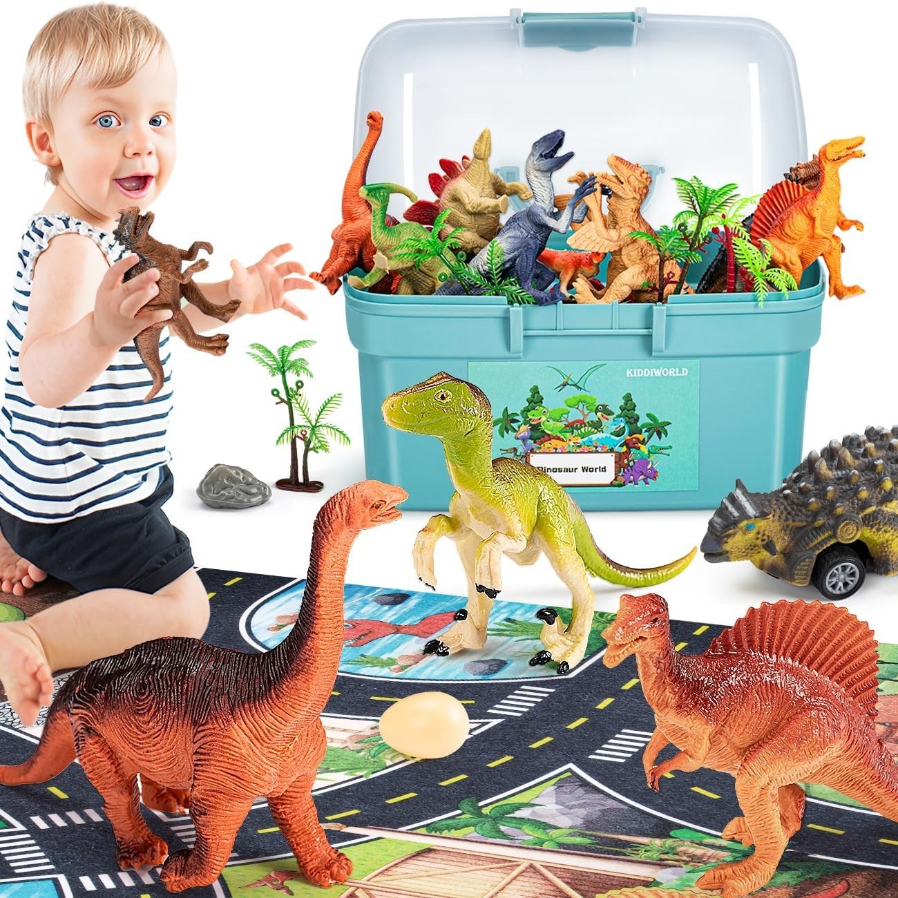 Dinosaur Toys for 3 4 5 Year Old Boys Gifts, 25 Pieces Dinosaurs Toys for Kids 3