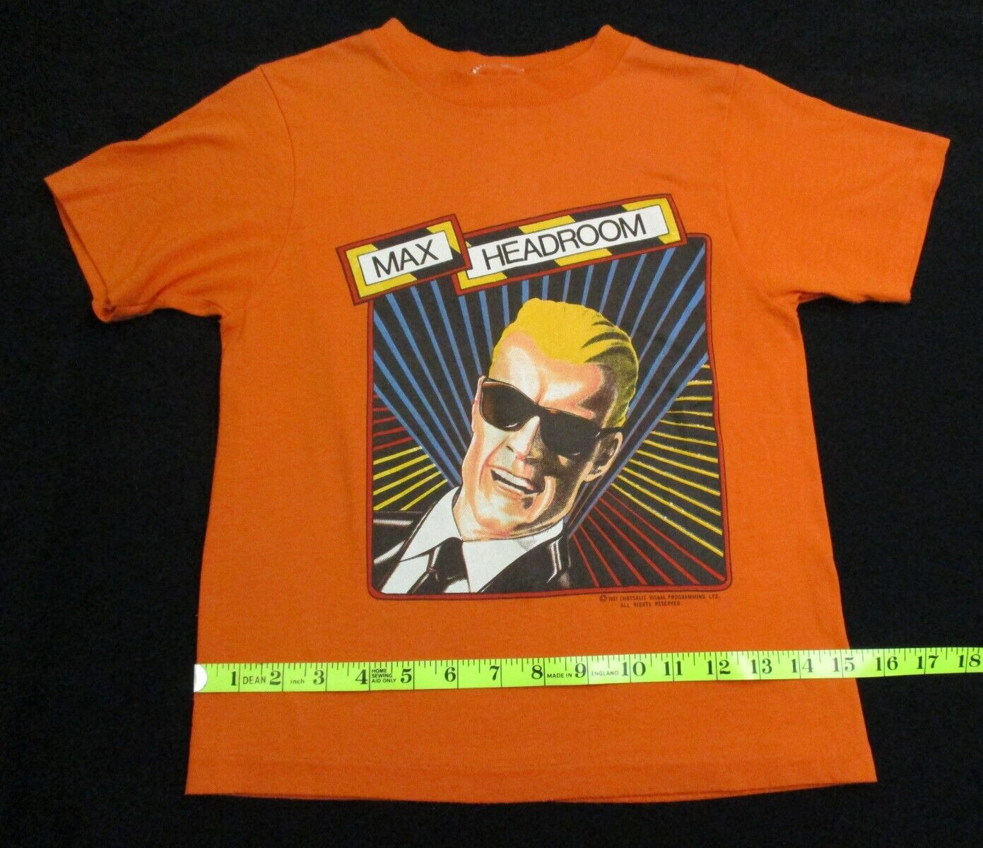 Vintage 1987 Max Headroom Collectible T-Shirt ~Boy's Size or Women’s Size Small