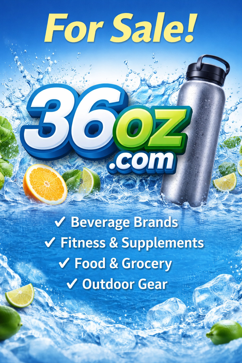 36oz.com Premium Domain Name – Beverage, Fitness, Brandable .COM
