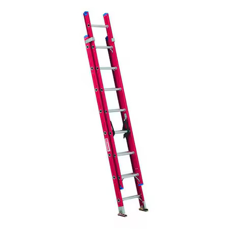 Westward 44Yy67 16 Ft Fiberglass Extension Ladder, 300 Lb Load Capacity