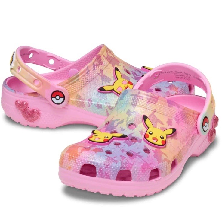 Crocs x Pokemon "Pikachu" Pink Pre-School Kids Classic Clog 211229-90H