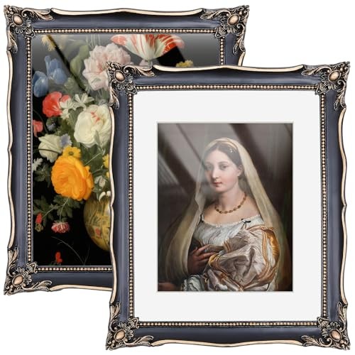 2 Pcs 11x14 Vintage Frame Vintage Ornate 11 x 14 Inch Black Classic Style