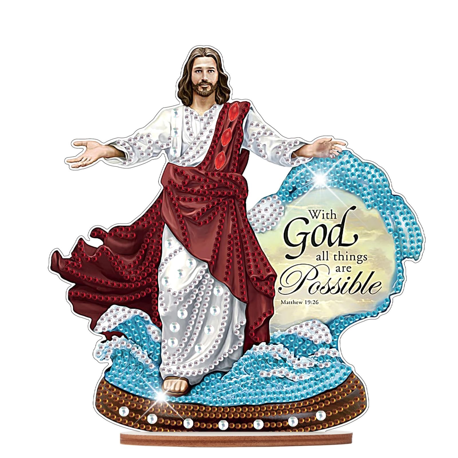 God Tabletop Diamond Art Painting DIY 5D Crystal Craft Decor 18.7x20x0.5 Cm