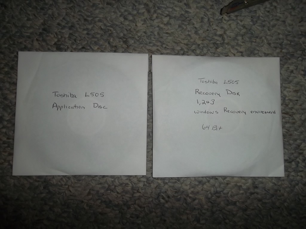 Recovery Disks Toshiba Satellite  L505 Series Laptop  3 DVD & Application DVD