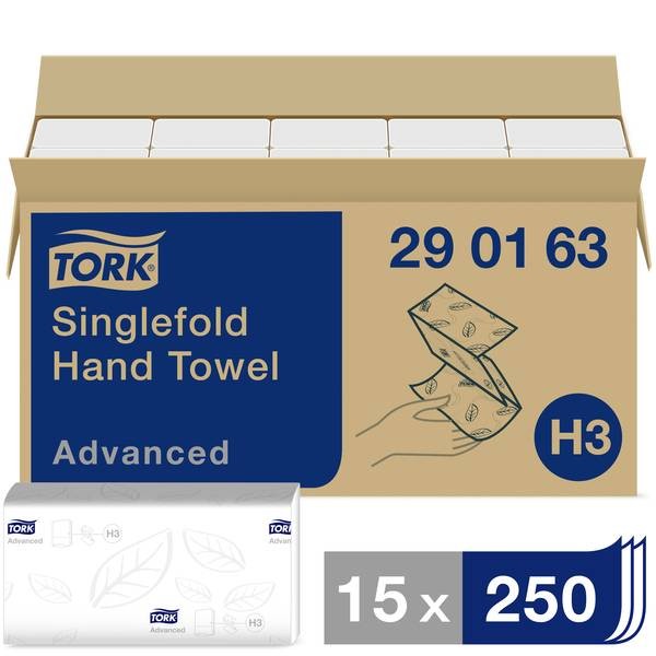 TORK 290163 Z-Folded Towels Advanced 2 Veils Number: 3750 Sheet