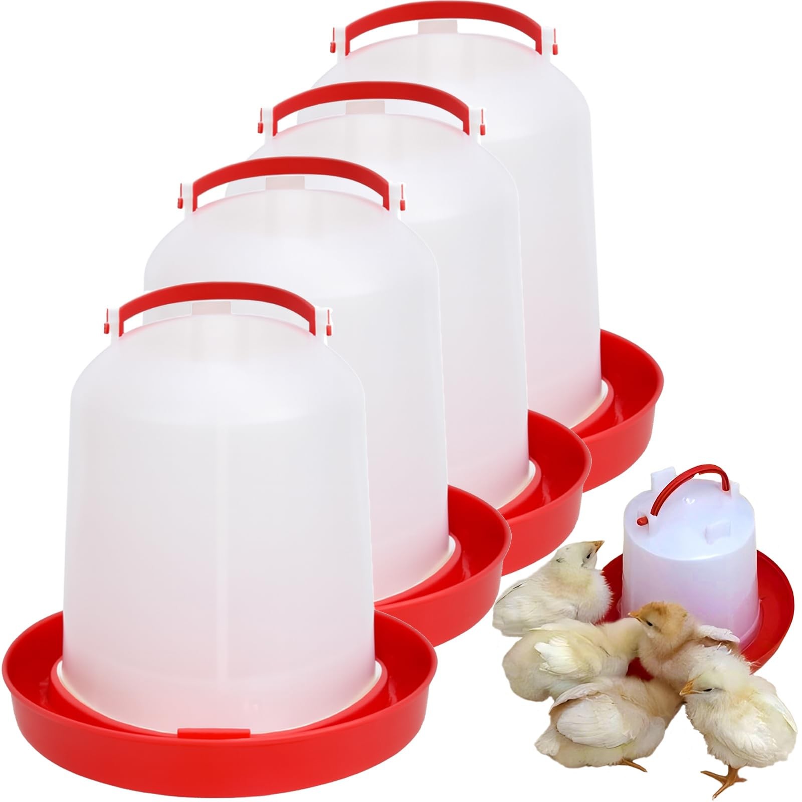 Poultry & Bird Water Dispenser 3L, 4-Pack – Easy to Refill Hanging Chicken Wa...