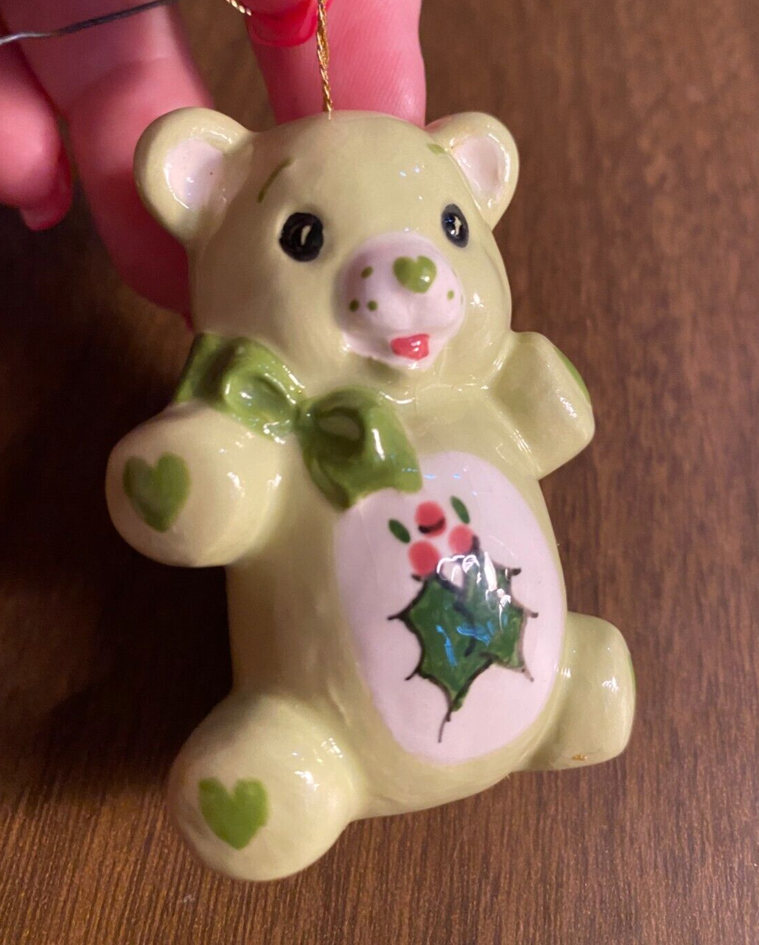 Vintage Care Bears 1985 Green Christmas Ornament 2.5"