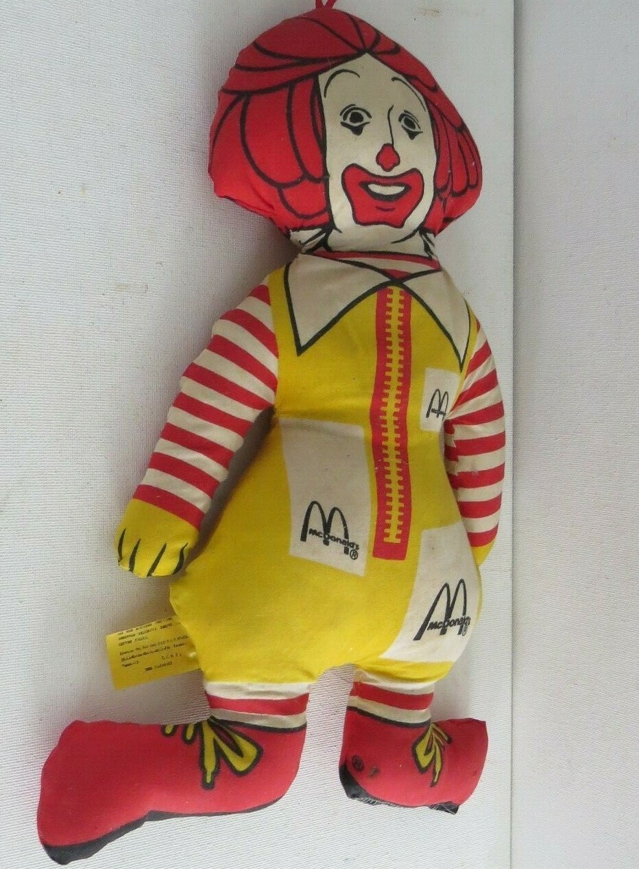 Vintage Plush PILLOW Ronald McDonald's TOY~ 13"