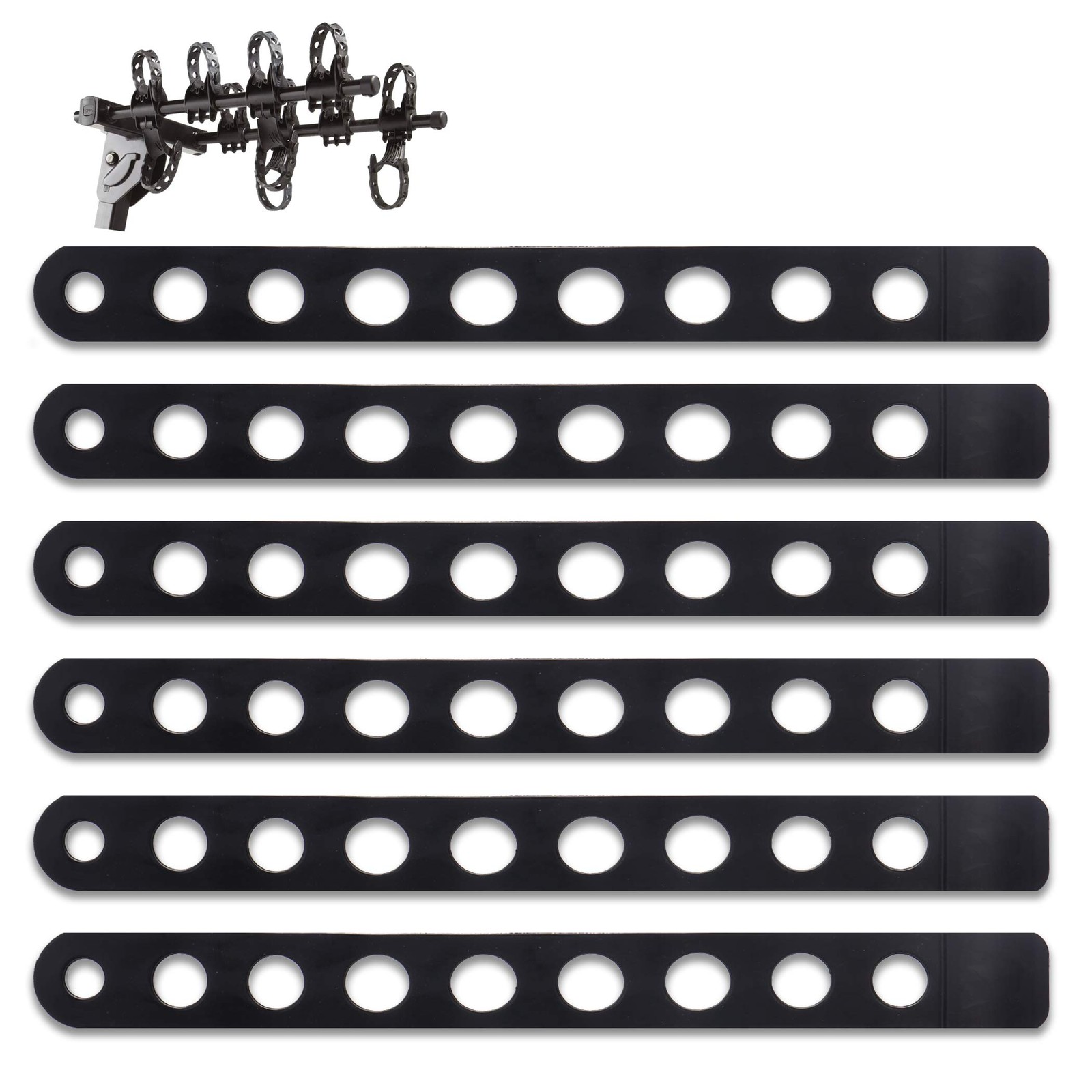 (6-Pack) Bike Rack Cradle Straps .49" Ladder-Style Strap Holes with Thule 1/2...
