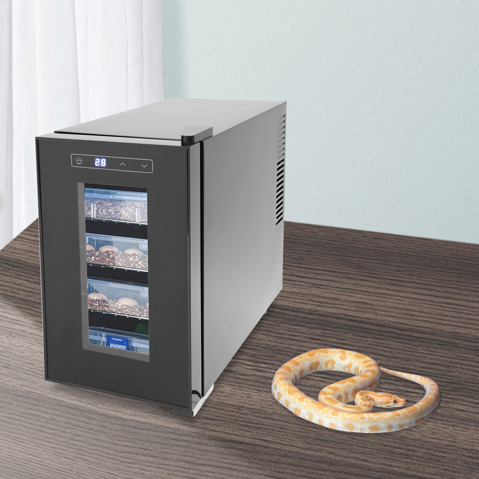 23L Digital Reptile Egg Incubator 10-40°C Scientific Hatcher Led Display Black