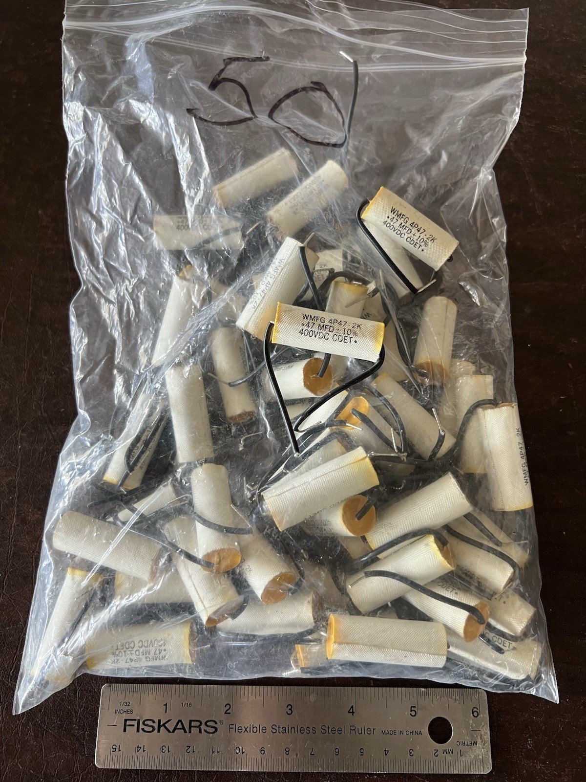 Lot 50 NOS .47uF 400V Axial Film Capacitors .47 MFD ±10% Vintage Tube Amp Caps