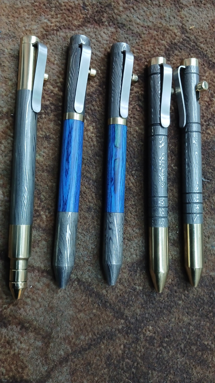 Lot of 5 damascus steel handmade pens perfect gift