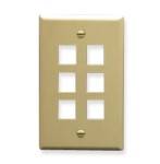 ICC IC107LF6IV Face Plate Oversized 6-port Ivory