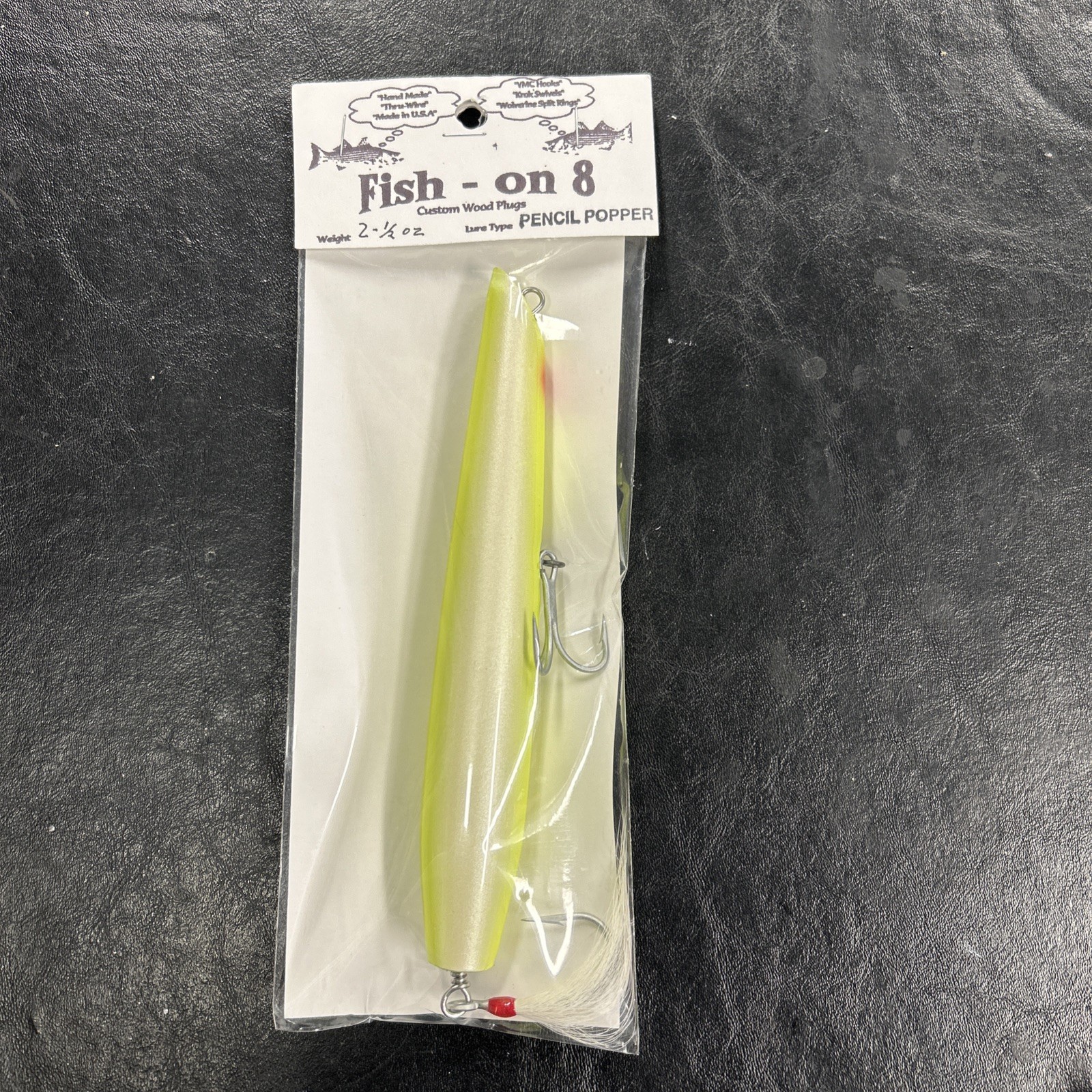 Vintage Fish On 8 “Pencil Popper” 2-1/2oz  -Surf Lure- Striper Plug  Custom