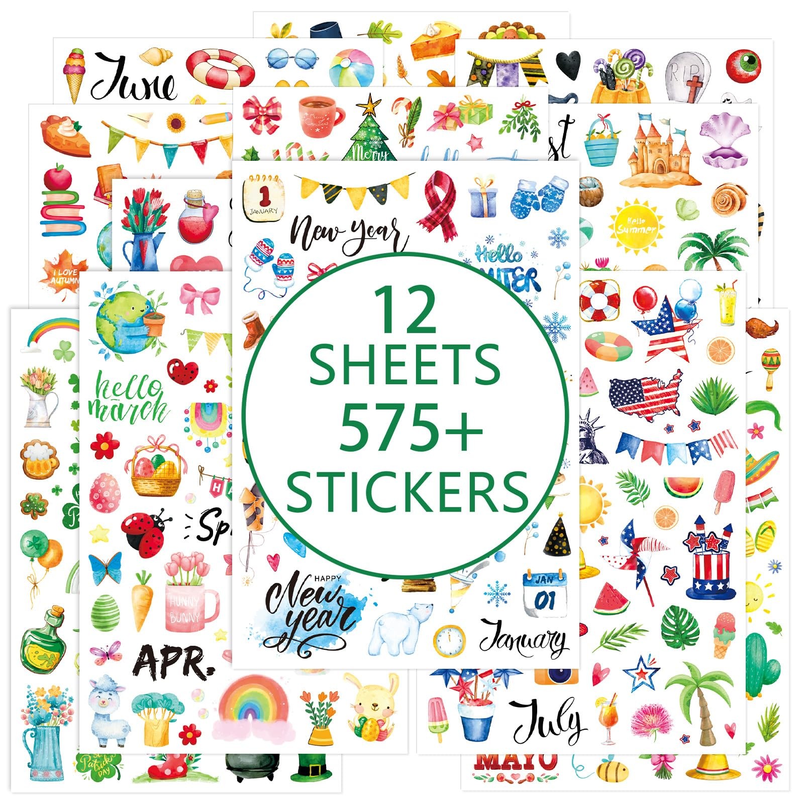 Planner Stickers 580+ New Monthly Daily Planners Vintage Holiday Seasonal... 