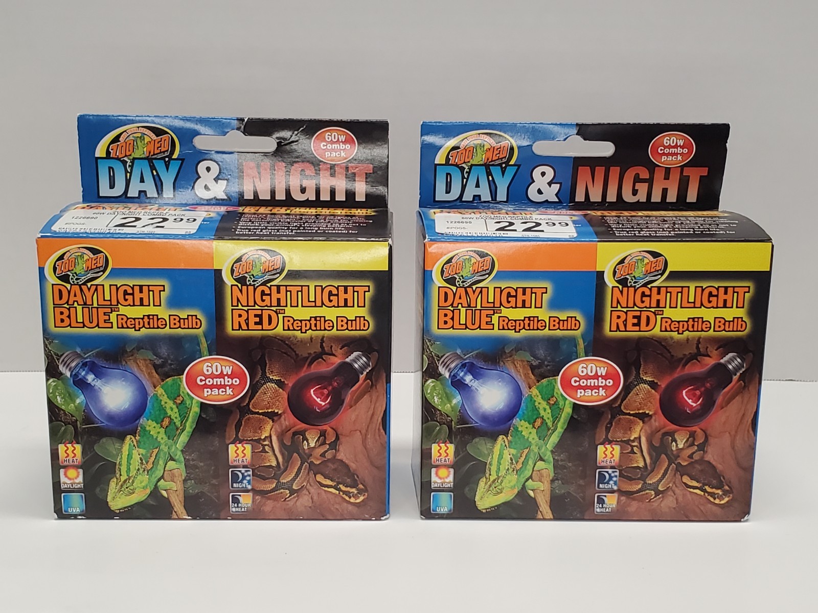2x Zoo Med Day & Night Reptile Bulbs Combo Pack 60 watts New In Box