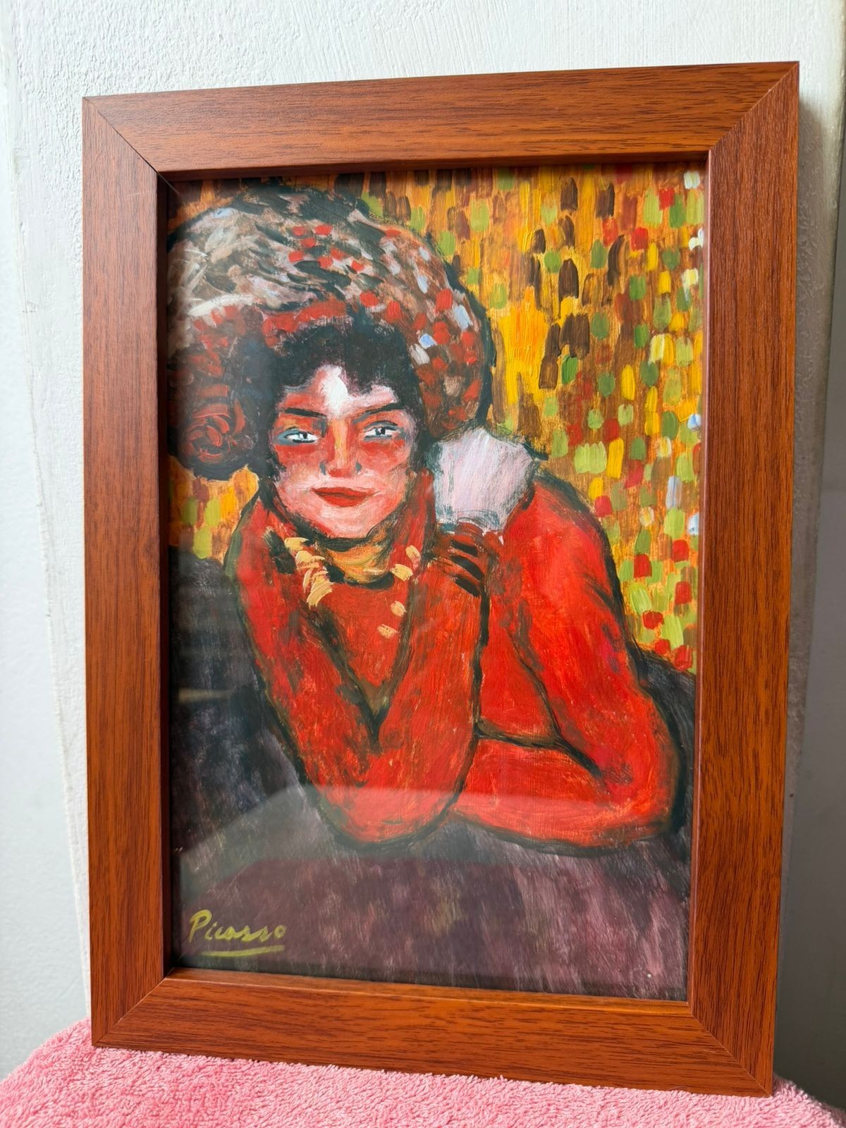 pablo picasso , framed oil painting on wood, sealed and signed.