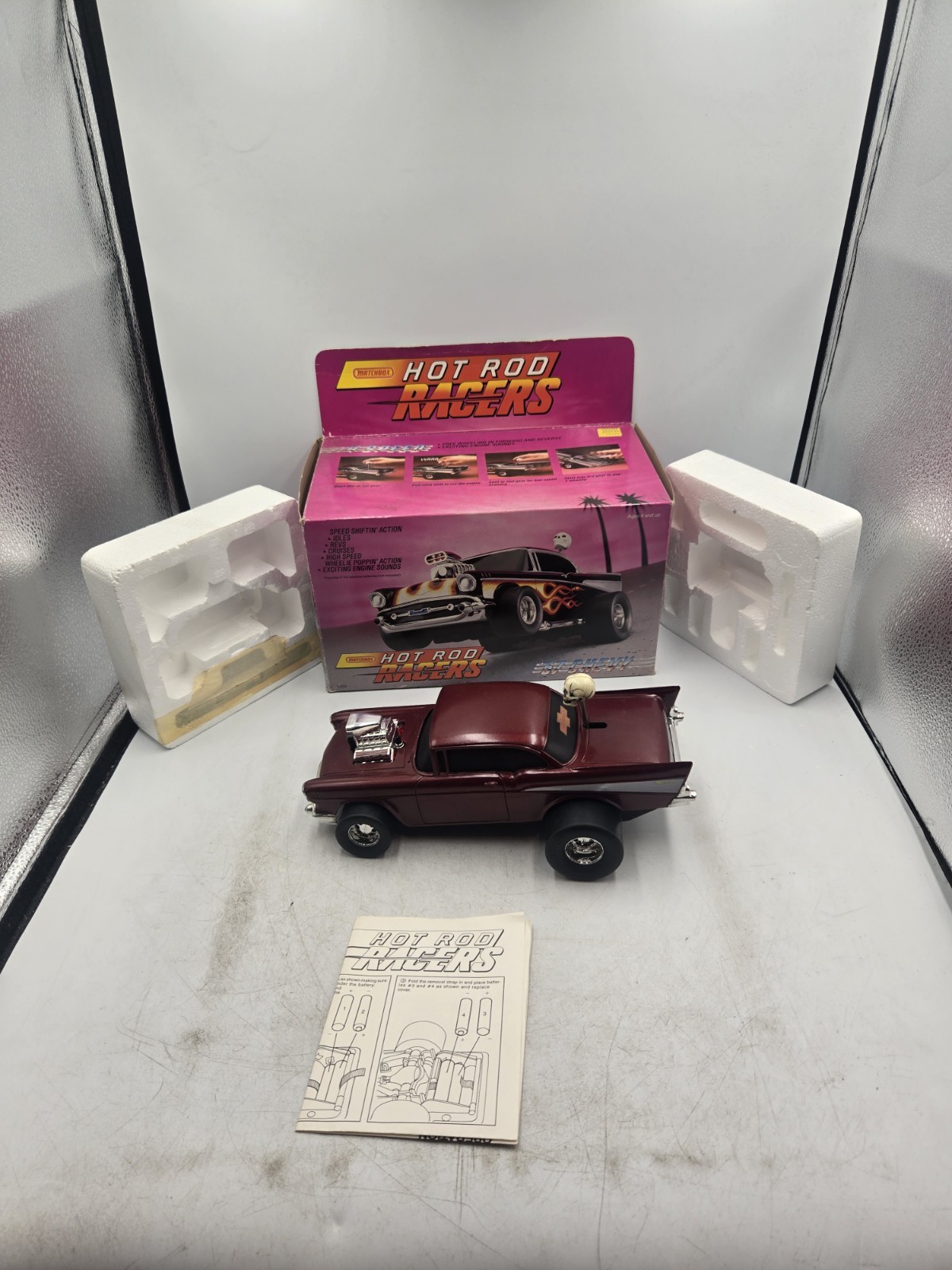 1985 Matchbox HOT ROD RACERS 57 Chevy SUPER SHAPE  ORIGINAL BOX!