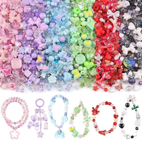 400-450PCS 1 to 1.5 inches, 6 Color Series-Pink+Blue+Purple+Green+Red+Black 